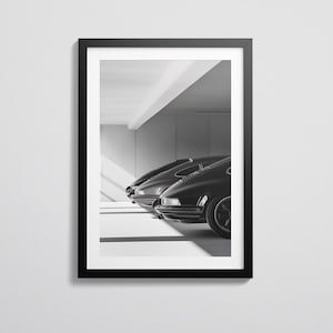 Vintage Porsche Minimalist Print – Digital Art Download | Classic Car Wall Art