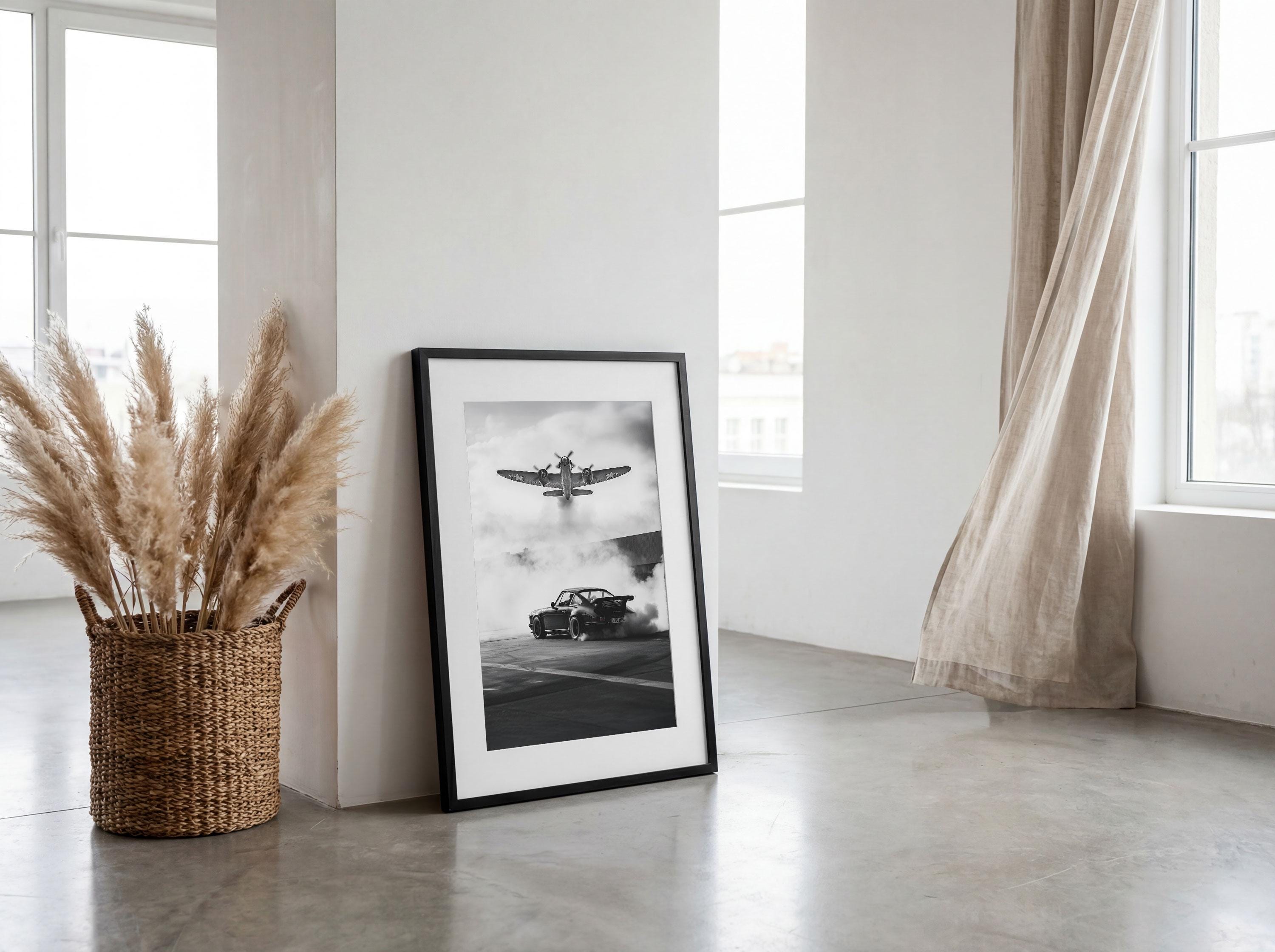 Framed Porsche 964 Turbo Print – Warplane Aviation Wall Art