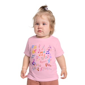 Musical Notes Baby T-Shirt, Cute Infant Tee, Gift for Music Lovers, Baby Shower Gift, Toddler Music T-Shirt, Children&#39;s Music Apparel