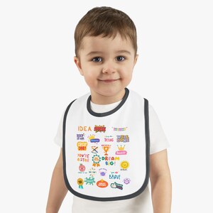 Colorful Inspirational Baby Bib, Cute Baby Feeding Bib, Fun Gift for New Parents, Toddler Bib with Quotes, Baby Shower Gift