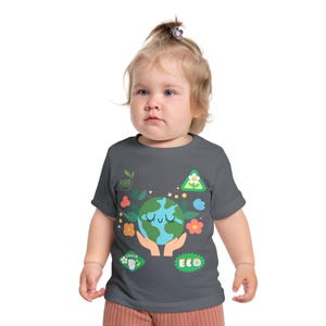 Eco-Friendly Baby Tee, Cute Earth Day Design, Short Sleeve T-Shirt Newborns, Toddler Gift, Baby Shower Present, Sustainable Kids Clothing