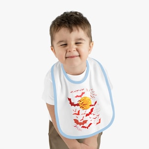 Halloween-Fledermaus-Baby-Lätzchen, niedliches Baby-Fledermaus-Fütterungs-Lätzchen, Kleinkind-Trick-or-Treat-Halloween-Geschenk, Säuglingslätzchen, gruseliger Spaß für Baby, Fledermaus-Themen-Lätzchen