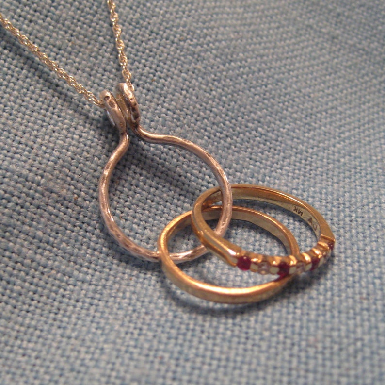 Ring Holder Necklace 14k Gold Fill Wedding Engagement Ring Etsy