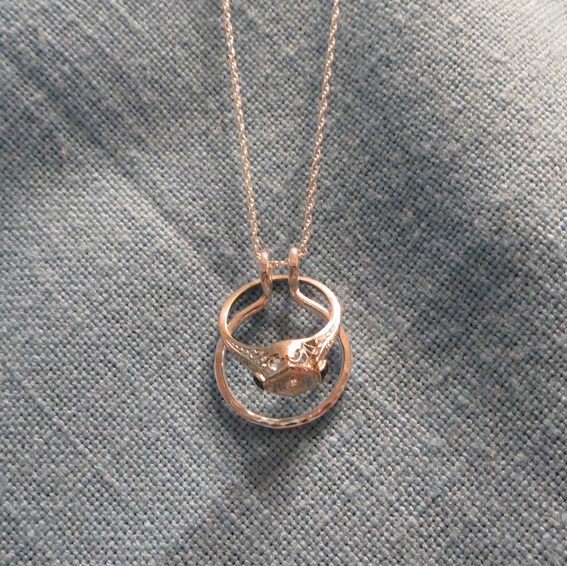 Ring Holder Necklace 14k Gold Fill Wedding Engagement Ring Etsy