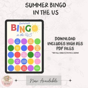 Bingo de verano en EE. UU.: Divertido juego patriótico imprimible / Juego de protesta para el 4 de julio / Descarga instantánea / Tamaños carta, A4 y A5