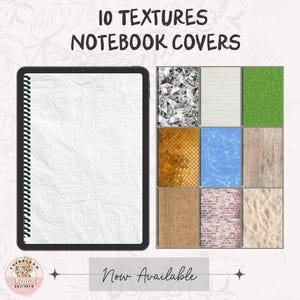 Textured Digital Notebook Covers | 10 Printable Journal Covers A4 A5 US Letter | Goodnotes Planner Covers with Neutral & Grunge Styles3