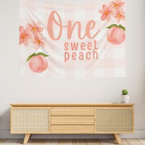 One Sweet Peach Wall Banner - First Birthday Banner - Party Decor