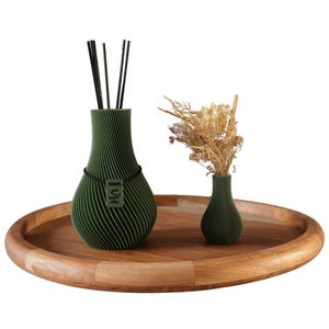 Raumduft Diffusor mit Glaszylinder, 12 Duftstäbchen, Duftvase ohne Duftöl, Skandi Deko, Gratis Trockenblumenvase, Geschenk