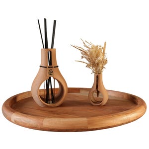 Design Raumduftvase Saga mit Glaszylinder + 12 Duftstäbchen - Ohne Duftöl (Eigener Duft) + Miniatur Trockenblumenvase Gratis