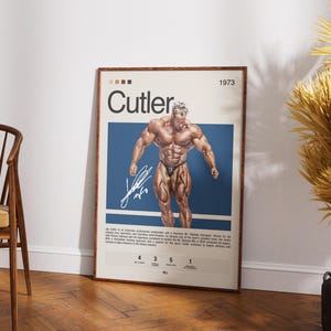 Póster de Jay Cutler, póster de culturismo, póster deportivo, póster motivacional, decoración de gimnasio, póster de fitness, arte de cueva de hombre, regalo para él