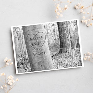 Carte personnalisée Love Tree, carte unique pour vacances, mariage, anniversaire, Saint-Valentin, fête des mères, carte romantique pour lui ou elle