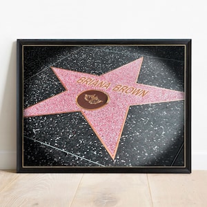 Hollywood Star Personalized Print, Unique Gift for Musician or Actor, Birthday Gift for Teen, Custom Wall Art, Fun Gift, Gift Under 25 image 1