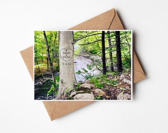 Personalized Tree in Forest Card, 5x7 Folded Card with Envelope, Card for Husband, 1st Anniversary Card, Engagement, Newlywed Card