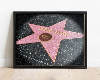 Personalized Hollywood Star Print, Custom Name Gift