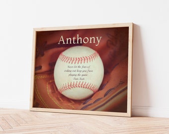 Personalized Vintage Baseball Print, Baseball Wall Art, Boy's Room Décor, Boy Nursery Décor, Vintage Sport Nursery Print