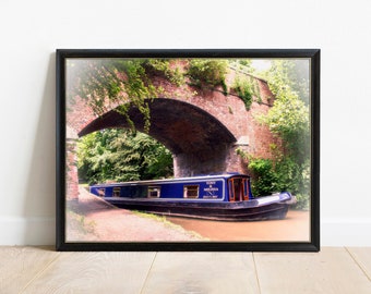 Canal Boat Personalized Print, Boating Gifts, Boat Art, Boater Gift, Canal Boat Print, Narrow Boat, Canal Boat Art, Boat Decor, Couples Gift