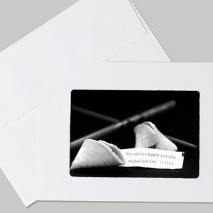 Personalized Fortune Cookie Card Folded with Envelope Your Own Message on Image Gift of Art for Valentine, Wedding, Anniversary image 2