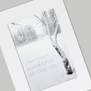 Winter Tree Unique Valentines Day, Wedding, Anniversary Personalized FRAMABLE Photo Folded Card with Envelope, Quality Print, Gift of Art image 1