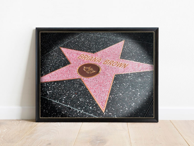 Hollywood Star Personalized Print, Unique Gift for Musician or Actor, Birthday Gift for Teen, Custom Wall Art, Fun Gift, Gift Under 25 image 1