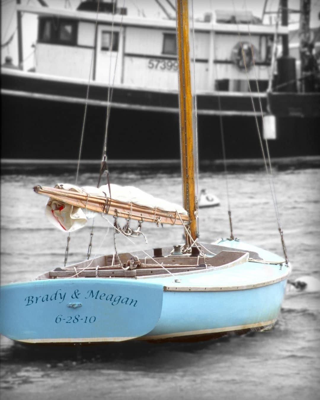 Personalized Sailboat Photo, Unique Nautical Gift for Weddings, Beach House Wall Art, Sailors