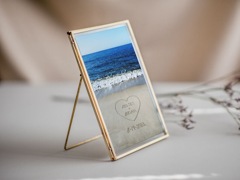 Personalized Beach Card, Custom Wedding Card, Beach Stationary, Names in Sand, Message in Sand, Beach Themed Wedding Card, Sand Writing Card image 9