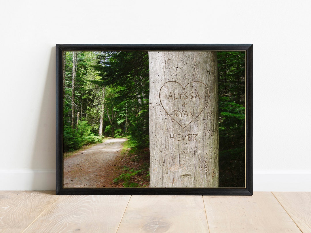 Personalized Wall Art Carved Tree Rustic Wall Decor Gift Etsy