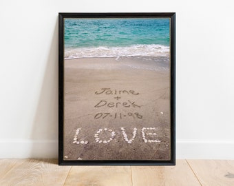 Beach Personalized Print, Beach Wall Art, Beach Lovers Gift, Beach Decor, Couples Gift, Gift for Her, Boyfriend Gift, Gift Under 20