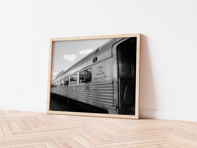 Vintage Train Personalized Print, Gift for Train Lover, Train Gift for Husband, Train Gift, Train Décor image 2