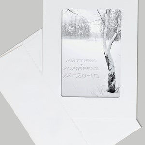 Winter Tree Unique Valentines Day, Wedding, Anniversary Personalized FRAMABLE Photo Folded Card with Envelope, Quality Print, Gift of Art image 2