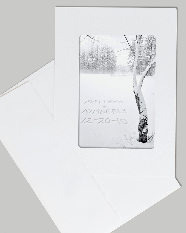 Winter Tree Unique Valentines Day, Wedding, Anniversary Personalized FRAMABLE Photo Folded Card with Envelope, Quality Print, Gift of Art image 2