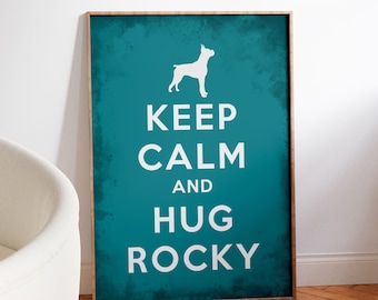 Personalized Keep Calm Dog Print, Custom Canine Poster, Dog Lover Gift, Personalized Dog Poster, Pet Room Décor, Dog Gift, Dog Adoption Gift