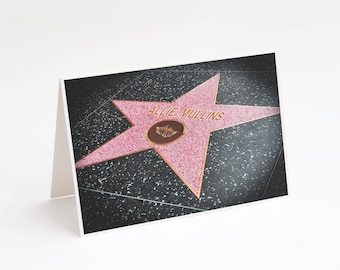 Hollywood Star Personalized Card, Card for Film Maker, Musician, Actor, Custom Birthday Card