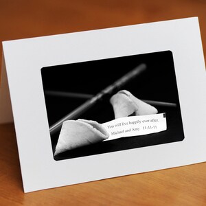 Personalized Fortune Cookie Card Folded with Envelope Your Own Message on Image Gift of Art for Valentine, Wedding, Anniversary image 3