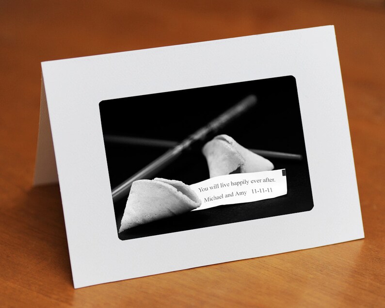 Personalized Fortune Cookie Card Folded with Envelope Your Own Message on Image Gift of Art for Valentine, Wedding, Anniversary image 3