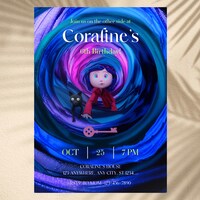 Coraline Birthday Invitation | Editable Template | Digital Download ...