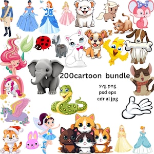 Cartoon 140 SVG Pack  HighQuality Vector Designs for Tshirts, Stickers Invitations and More Instant Download  Perfect for Cricut  Silhouette