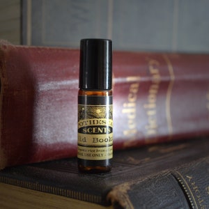 OLD BOOKS Natural Perfume Oil - Dark Academia Fragrance Featuring Notes of Aromatic Woods, Soft Vanilla, and Leather (Available in 2 Sizes)