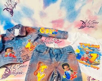 Custom Denim Birthday Outfit: Personalized Theme, Boys or Girls