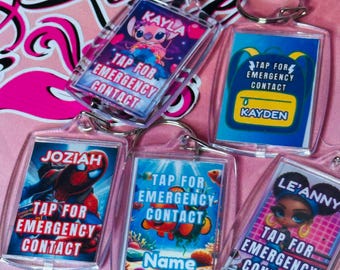 Notfallkontakt-Buchtasche Schlüsselanhänger für Kinder nfc-Anhänger