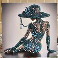 Diamond Art silhouette ladies blank greetings cards - Art Deco,Elegant - various designs - optional personalisation