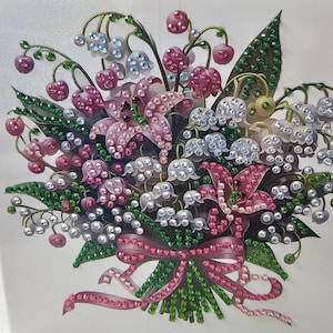 Cartão de felicitações em branco com estampa floral e diamante, vários designs