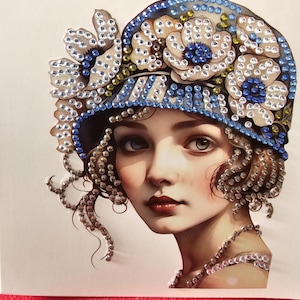 Diamond Art 1920s Flapper Mädchen Grußkarte - verschiedene Designs