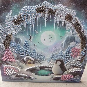Tarjeta navideña en blanco "País de las Maravillas Invernal" de Diamond Art: varios diseños