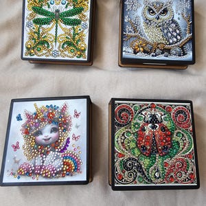 Completed Diamond Art refillable embellished note blocks/pad - various designs