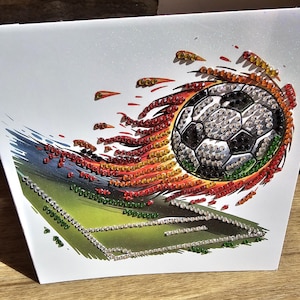 Cartão de felicitações em branco com arte de futebol em diamante - vários designs - perfeito para o dia dos pais, marido, irmão, sobrinho