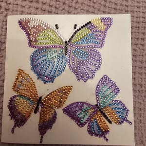Cartão de felicitações em branco e envelope Diamond Art Butterfly - vários designs