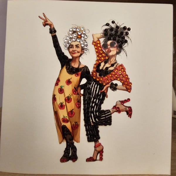 Diamond Art Sister Friend blank greetings card - various designs- optional personalisation