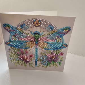 Carte de voeux vierges et enveloppe Diamond Art Dragonfly - modèles variés