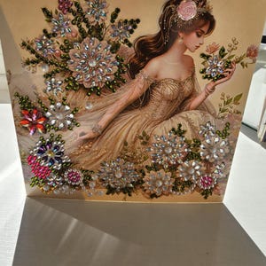 Cartão de felicitações em branco e envelope para noiva e princesa com arte de diamante - vários designs