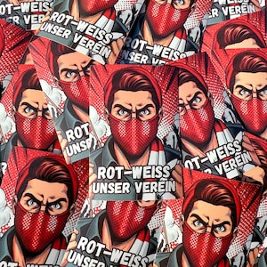 Union Sticker 50 - 300 Stück, 7,4 x 5,2 cm, wetterfeste Outdoor-Aufkleber mit geschlitzter Rückseite für Fußballfans